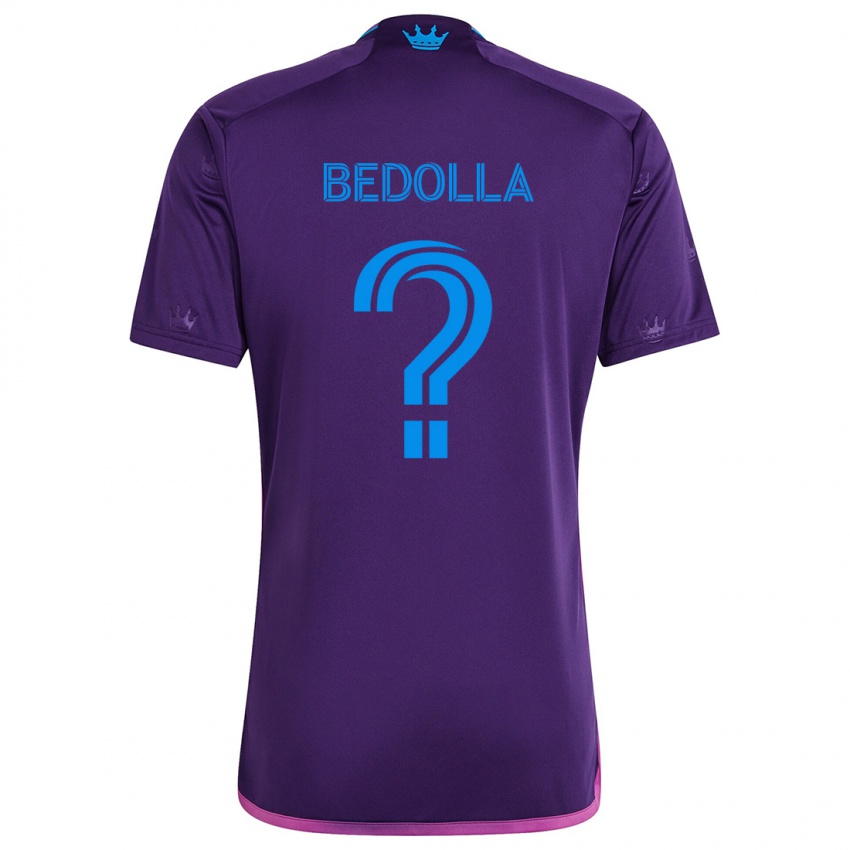 Børn Brando Bedolla #0 Lilla Blå Udebane Spillertrøjer 2024/25 Trøje T-Shirt