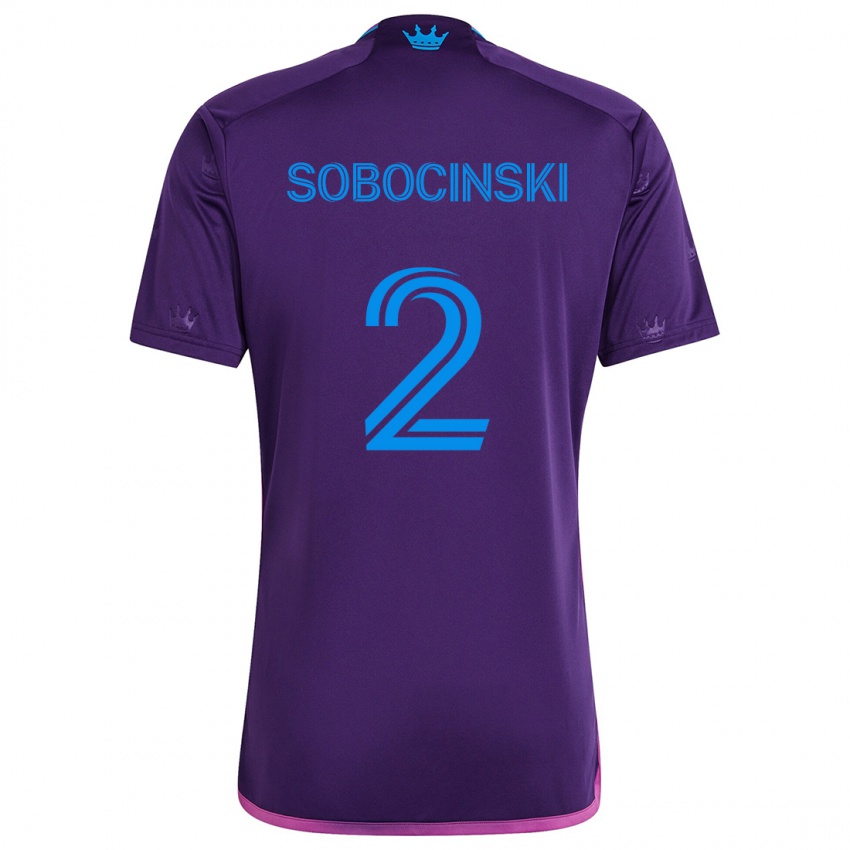 Børn Jan Sobocinski #2 Lilla Blå Udebane Spillertrøjer 2024/25 Trøje T-Shirt