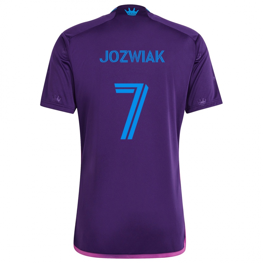 Børn Kamil Józwiak #7 Lilla Blå Udebane Spillertrøjer 2024/25 Trøje T-Shirt