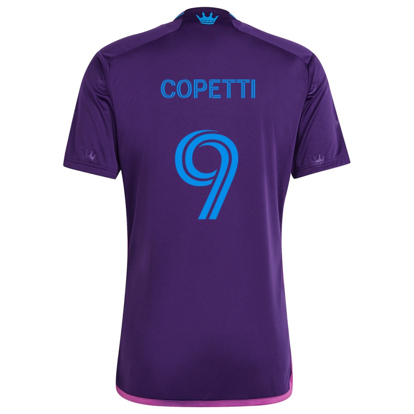 Børn Enzo Copetti #9 Lilla Blå Udebane Spillertrøjer 2024/25 Trøje T-Shirt