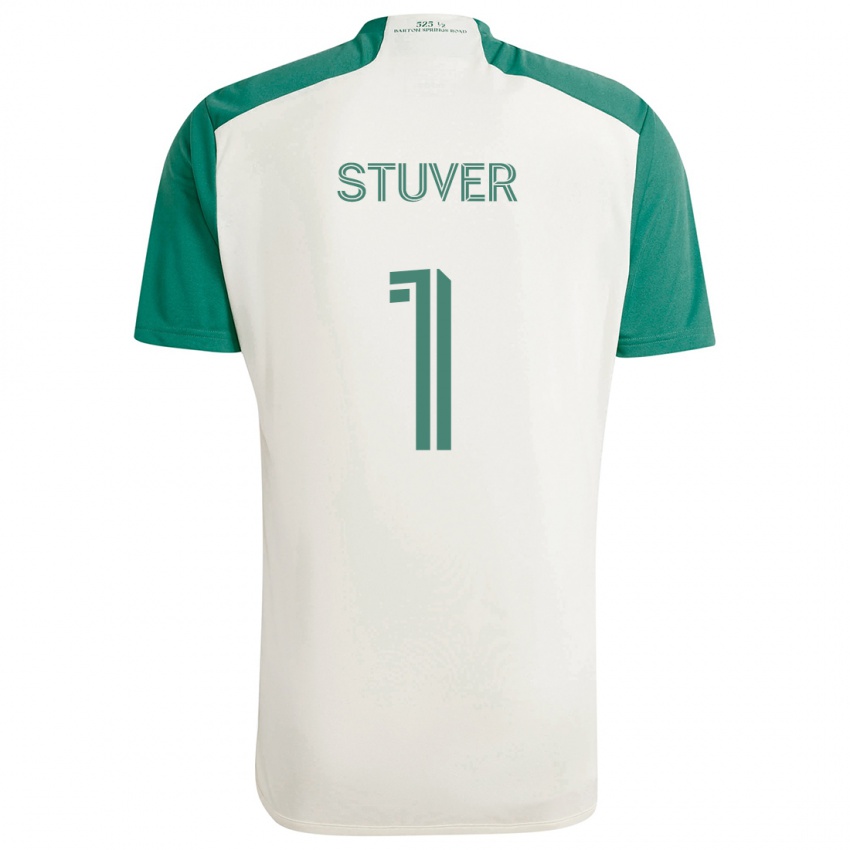 Børn Brad Stuver #1 Solbrune Farver Grøn Udebane Spillertrøjer 2024/25 Trøje T-Shirt