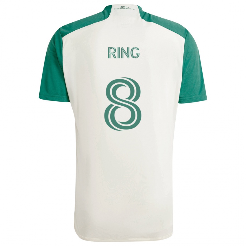 Børn Alexander Ring #8 Solbrune Farver Grøn Udebane Spillertrøjer 2024/25 Trøje T-Shirt