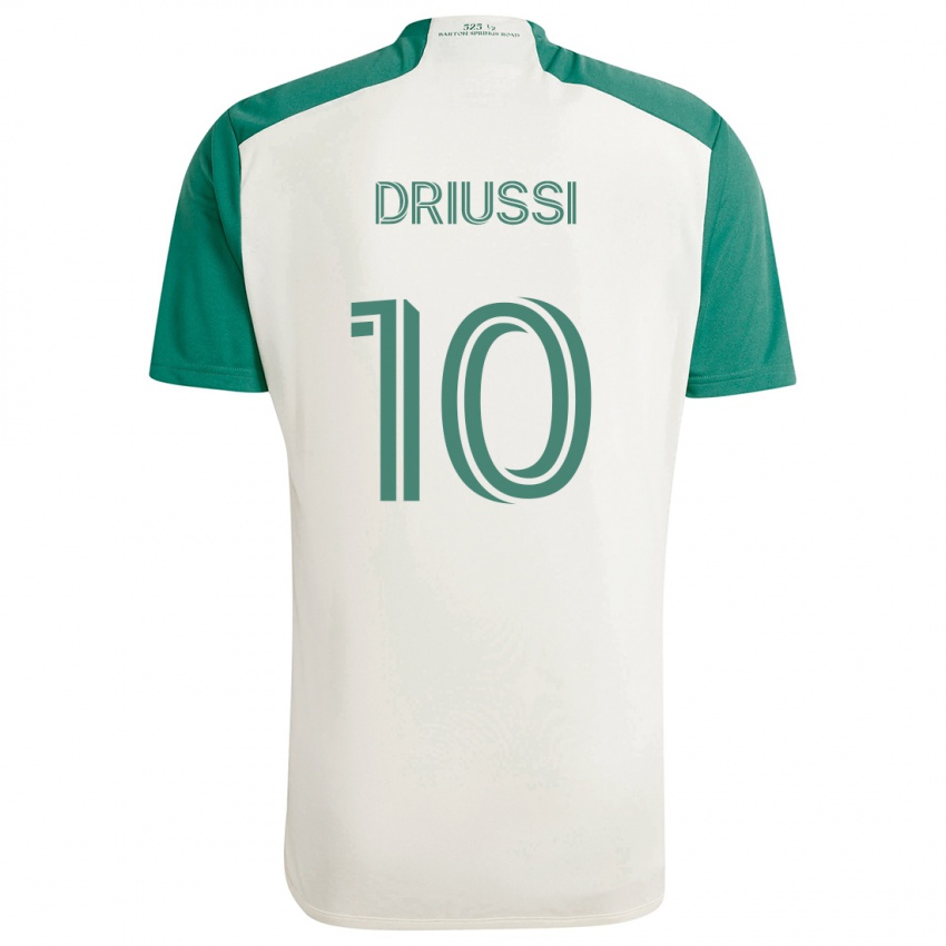 Børn Sebastián Driussi #10 Solbrune Farver Grøn Udebane Spillertrøjer 2024/25 Trøje T-Shirt