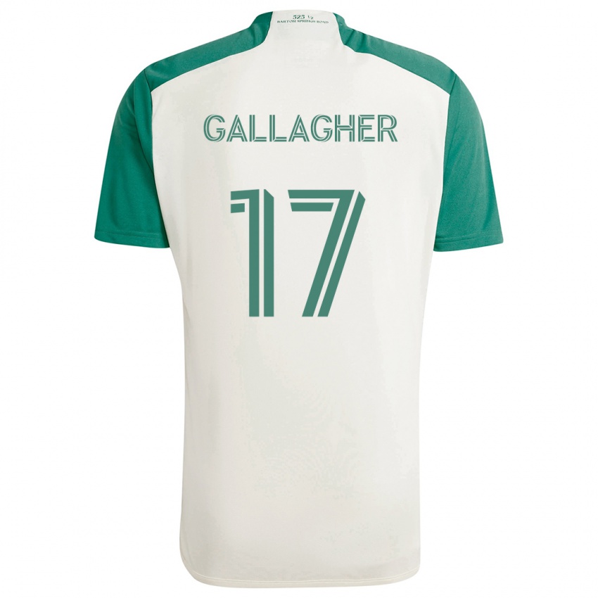 Børn Jon Gallagher #17 Solbrune Farver Grøn Udebane Spillertrøjer 2024/25 Trøje T-Shirt