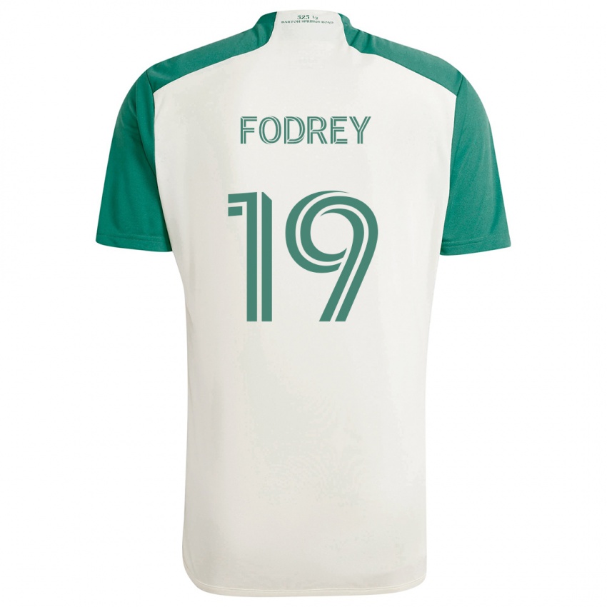 Børn Cj Fodrey #19 Solbrune Farver Grøn Udebane Spillertrøjer 2024/25 Trøje T-Shirt