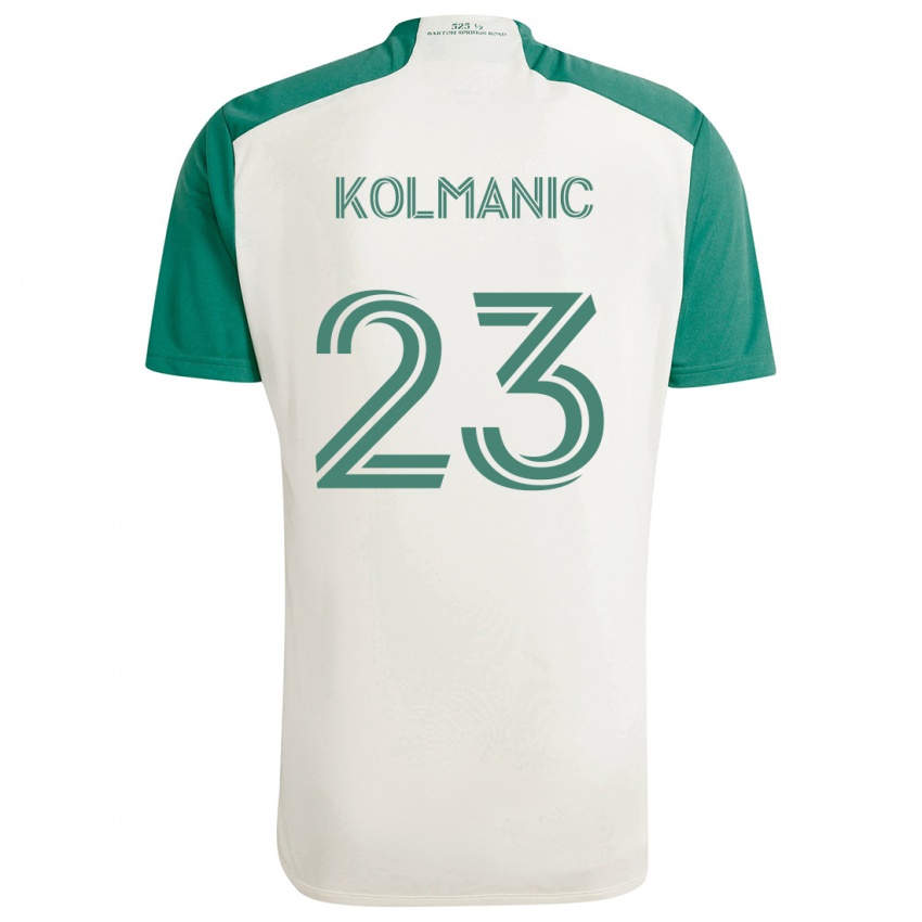 Børn Zan Kolmanic #23 Solbrune Farver Grøn Udebane Spillertrøjer 2024/25 Trøje T-Shirt