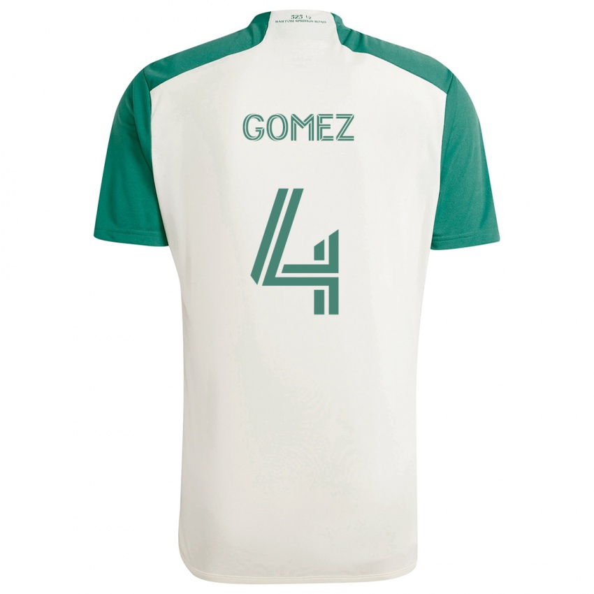 Børn Antonio Gomez #4 Solbrune Farver Grøn Udebane Spillertrøjer 2024/25 Trøje T-Shirt