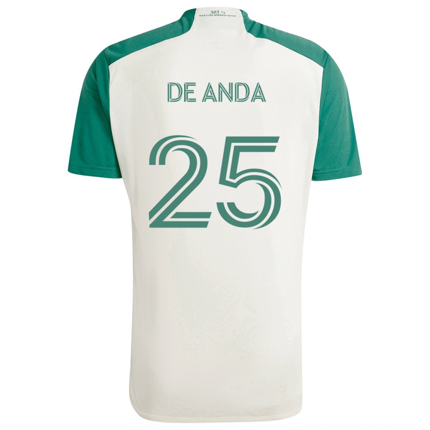 Børn Anthony De Anda #25 Solbrune Farver Grøn Udebane Spillertrøjer 2024/25 Trøje T-Shirt