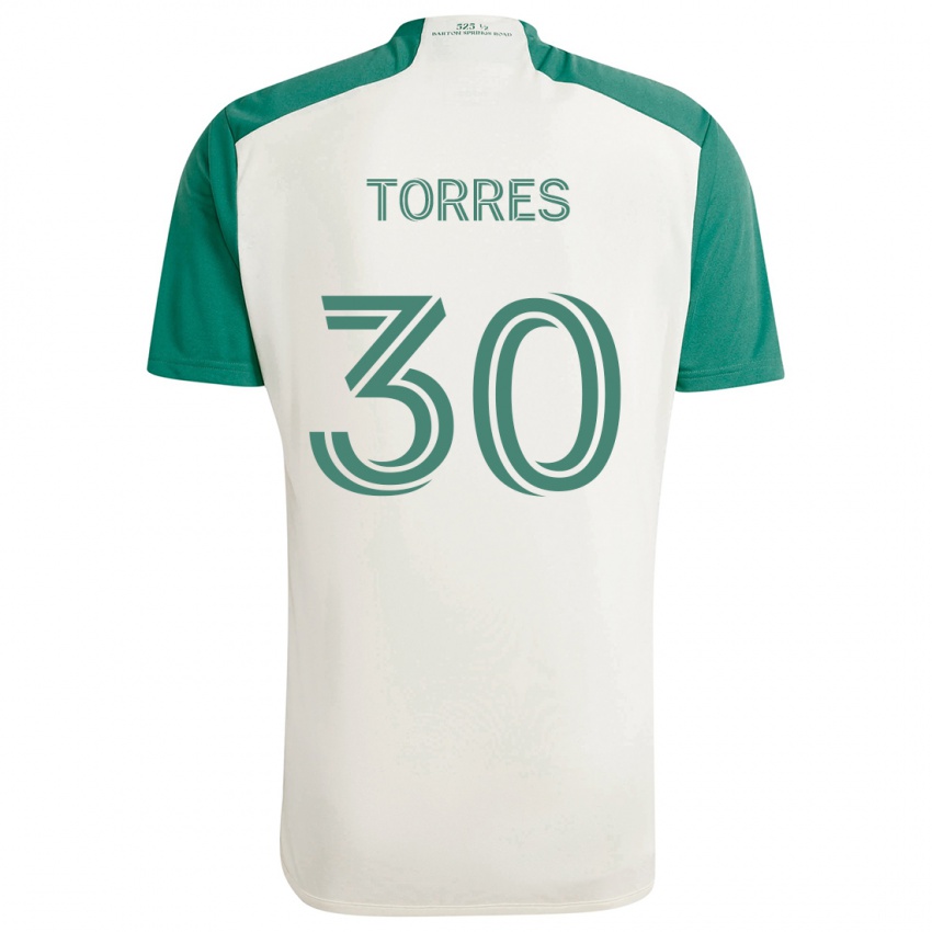 Børn Ervin Torres #30 Solbrune Farver Grøn Udebane Spillertrøjer 2024/25 Trøje T-Shirt