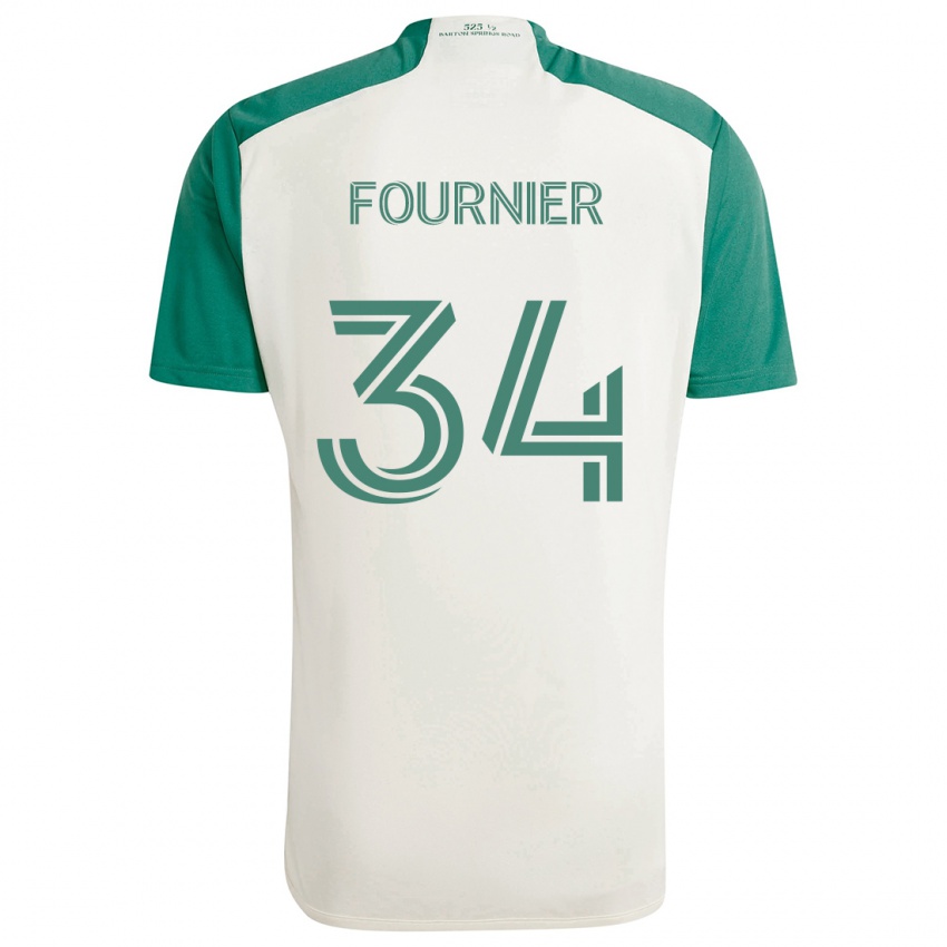 Børn Drake Fournier #34 Solbrune Farver Grøn Udebane Spillertrøjer 2024/25 Trøje T-Shirt