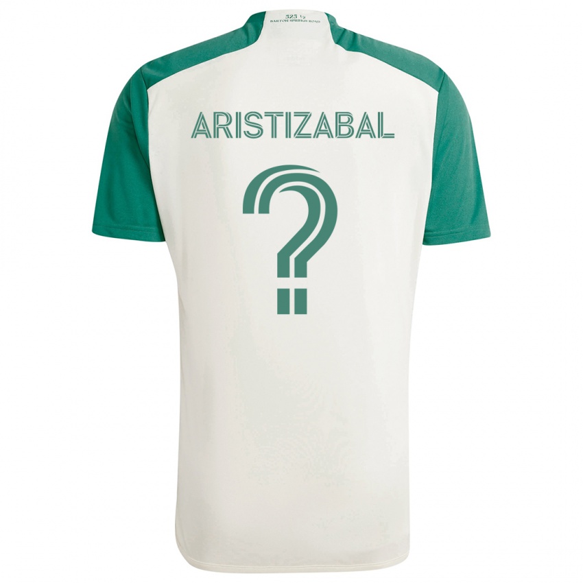 Børn Nicolas Aristizabal #0 Solbrune Farver Grøn Udebane Spillertrøjer 2024/25 Trøje T-Shirt