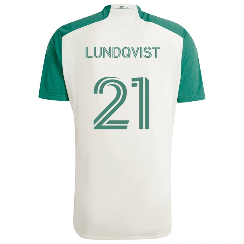 Børn Adam Lundqvist #21 Solbrune Farver Grøn Udebane Spillertrøjer 2024/25 Trøje T-Shirt