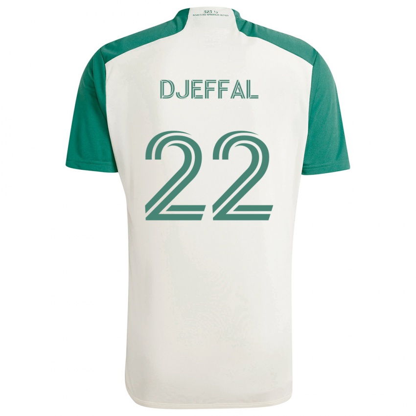 Børn Sofiane Djeffal #22 Solbrune Farver Grøn Udebane Spillertrøjer 2024/25 Trøje T-Shirt