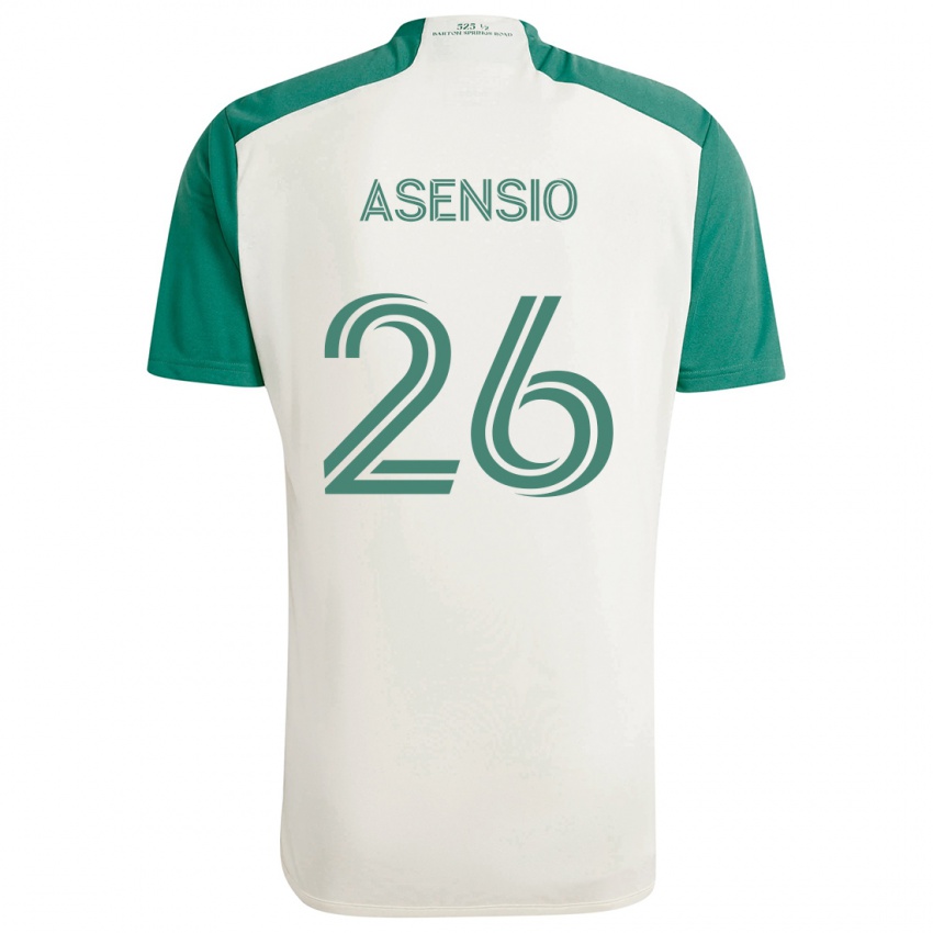 Børn Charlie Asensio #26 Solbrune Farver Grøn Udebane Spillertrøjer 2024/25 Trøje T-Shirt