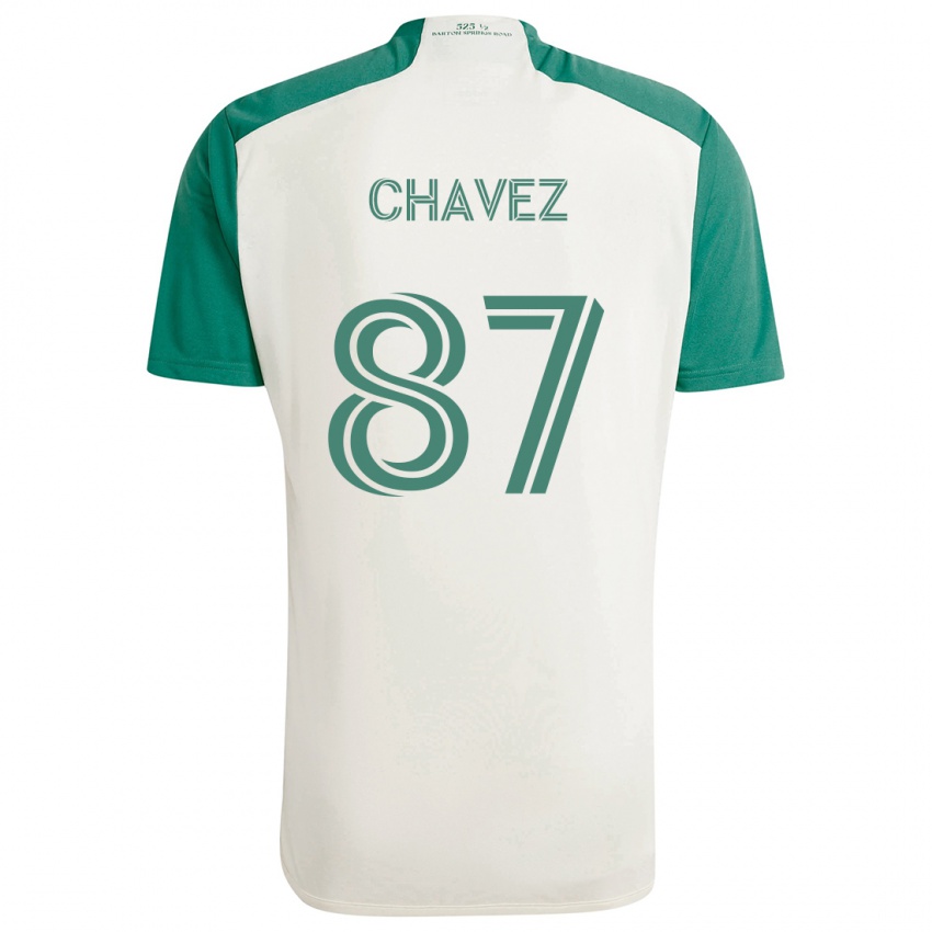 Børn Alfonso Ocampo-Chávez #87 Solbrune Farver Grøn Udebane Spillertrøjer 2024/25 Trøje T-Shirt