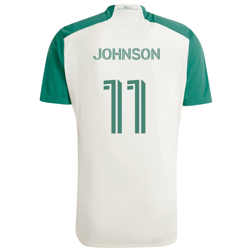 Børn Emmanuel Johnson #11 Solbrune Farver Grøn Udebane Spillertrøjer 2024/25 Trøje T-Shirt