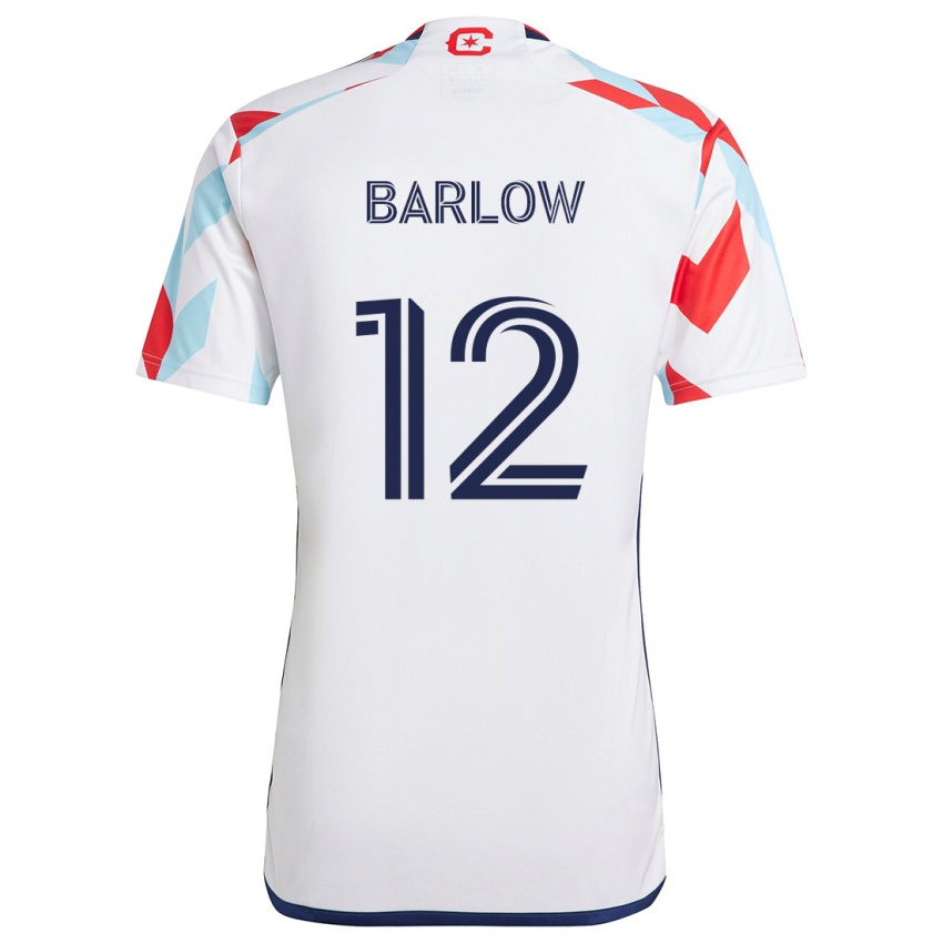 Børn Tom Barlow #12 Hvid Rød Blå Udebane Spillertrøjer 2024/25 Trøje T-Shirt