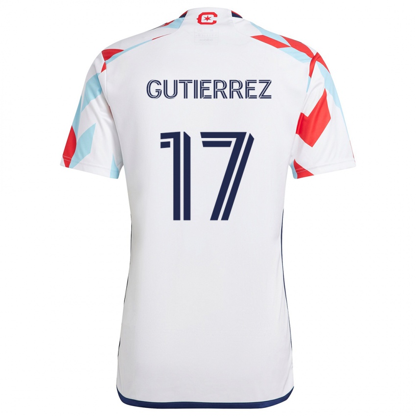 Børn Brian Gutiérrez #17 Hvid Rød Blå Udebane Spillertrøjer 2024/25 Trøje T-Shirt