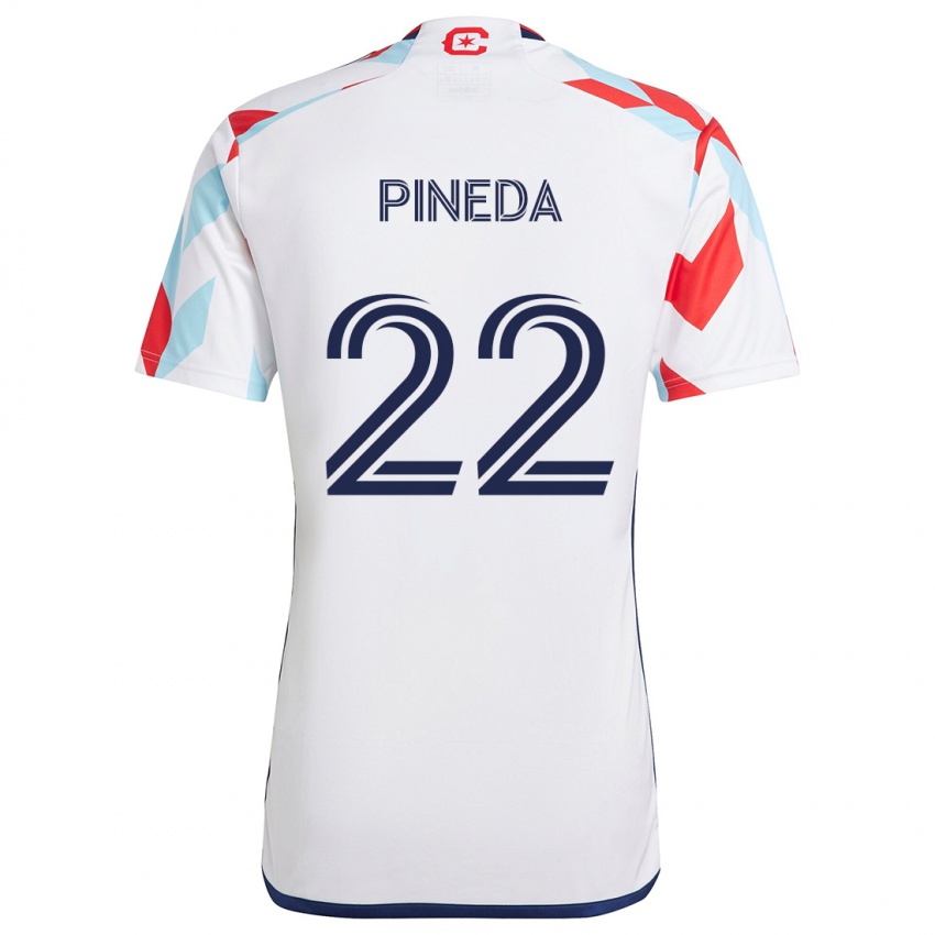 Børn Mauricio Pineda #22 Hvid Rød Blå Udebane Spillertrøjer 2024/25 Trøje T-Shirt