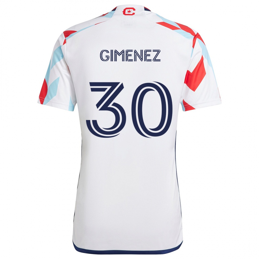 Børn Gastón Giménez #30 Hvid Rød Blå Udebane Spillertrøjer 2024/25 Trøje T-Shirt