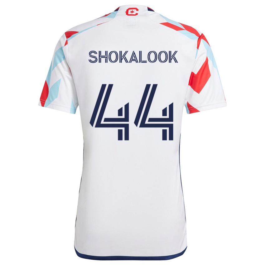 Børn Jason Shokalook #44 Hvid Rød Blå Udebane Spillertrøjer 2024/25 Trøje T-Shirt