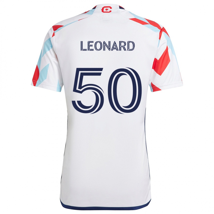 Børn Eric Leonard #50 Hvid Rød Blå Udebane Spillertrøjer 2024/25 Trøje T-Shirt