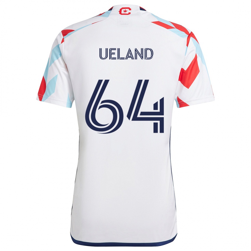 Børn Andreas Ueland #64 Hvid Rød Blå Udebane Spillertrøjer 2024/25 Trøje T-Shirt