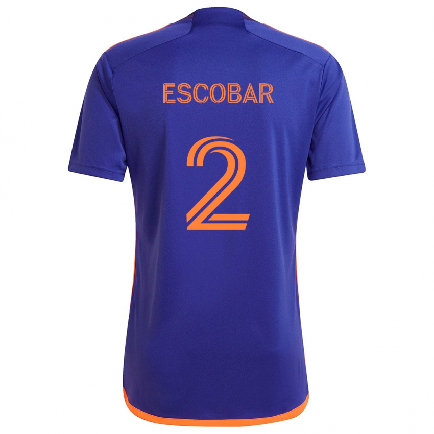 Børn Franco Escobar #2 Lilla Orange Udebane Spillertrøjer 2024/25 Trøje T-Shirt