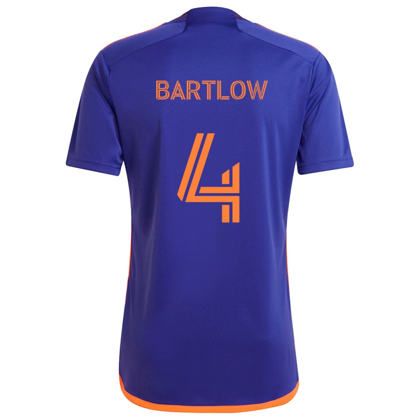 Børn Ethan Bartlow #4 Lilla Orange Udebane Spillertrøjer 2024/25 Trøje T-Shirt