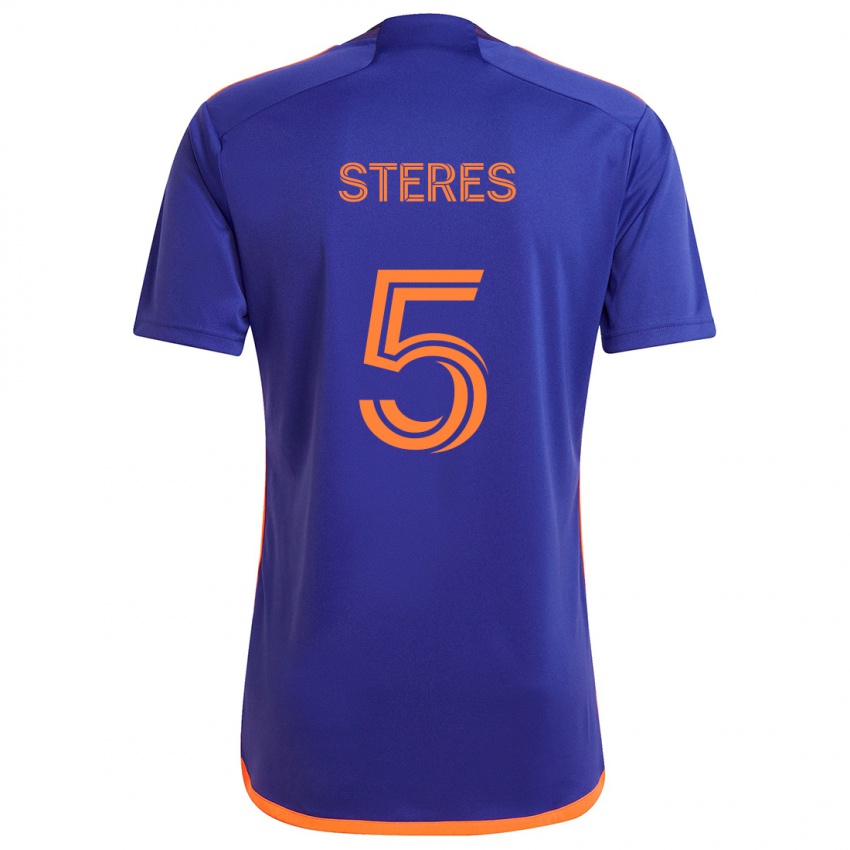 Børn Daniel Steres #5 Lilla Orange Udebane Spillertrøjer 2024/25 Trøje T-Shirt