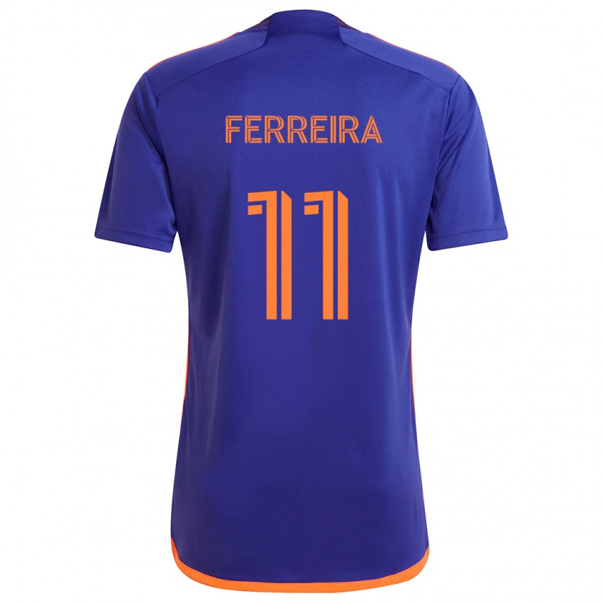 Børn Sebastián Ferreira #11 Lilla Orange Udebane Spillertrøjer 2024/25 Trøje T-Shirt