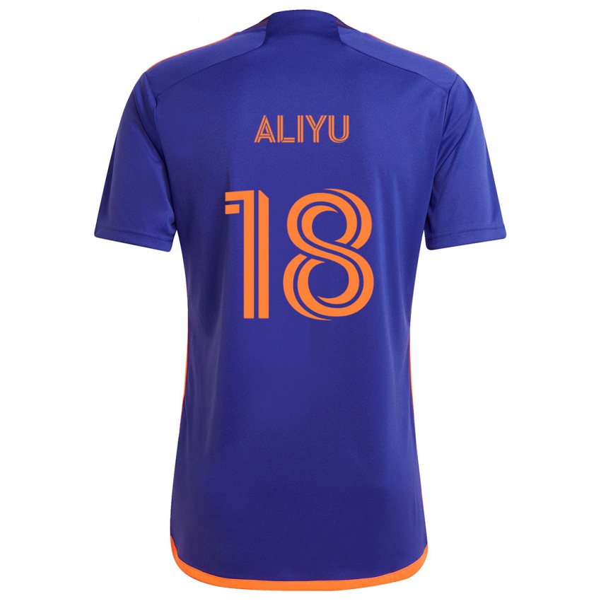 Børn Ibrahim Aliyu #18 Lilla Orange Udebane Spillertrøjer 2024/25 Trøje T-Shirt