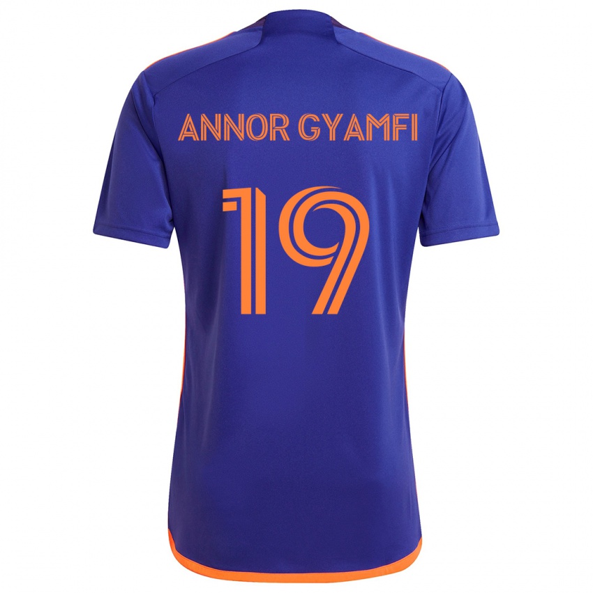 Børn Stephen Annor Gyamfi #19 Lilla Orange Udebane Spillertrøjer 2024/25 Trøje T-Shirt