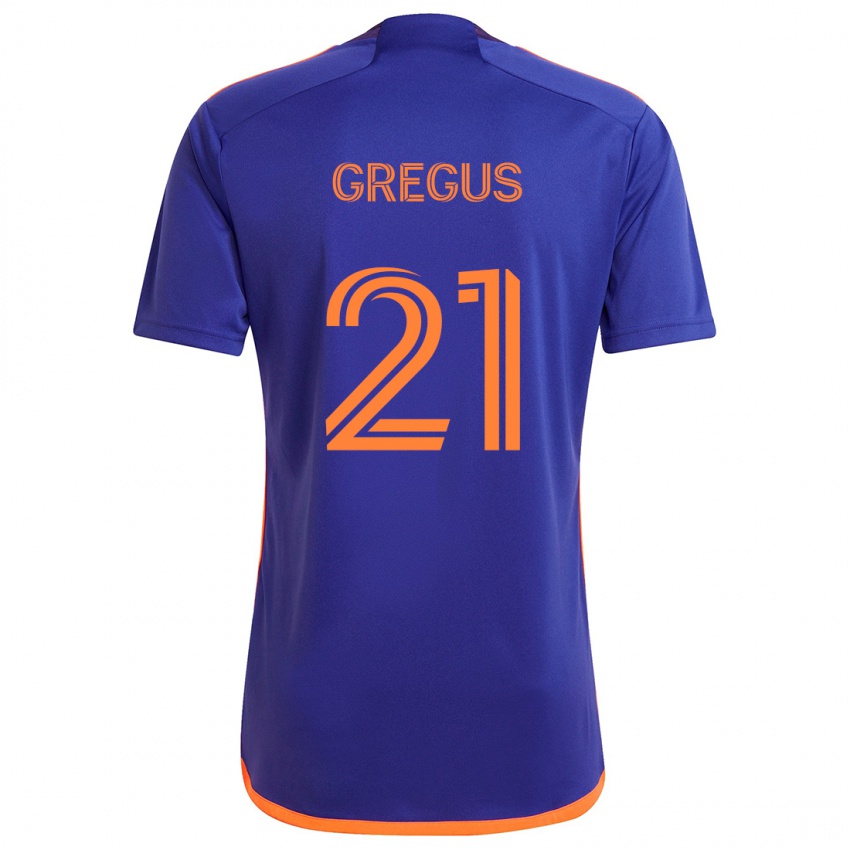 Børn Ján Gregus #21 Lilla Orange Udebane Spillertrøjer 2024/25 Trøje T-Shirt