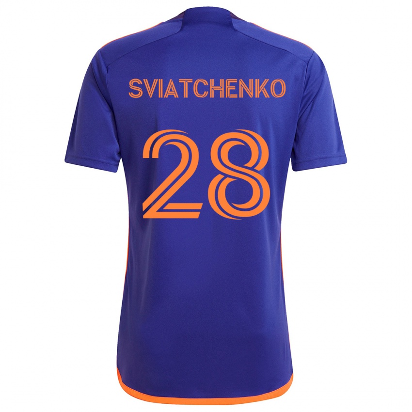 Børn Erik Sviatchenko #28 Lilla Orange Udebane Spillertrøjer 2024/25 Trøje T-Shirt