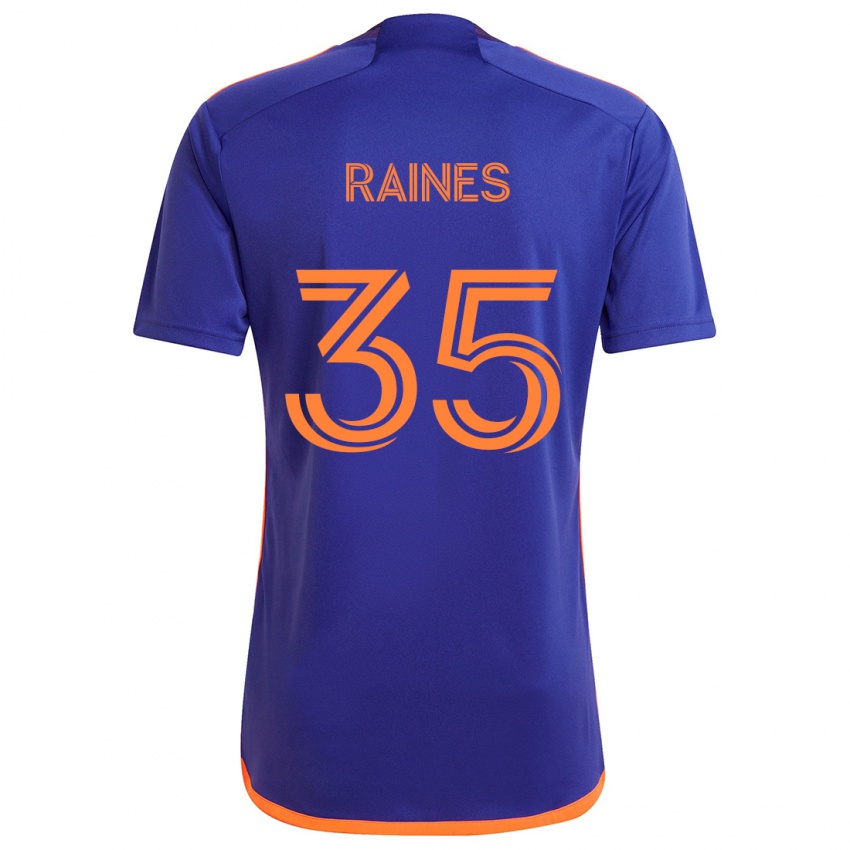 Børn Brooklyn Raines #35 Lilla Orange Udebane Spillertrøjer 2024/25 Trøje T-Shirt