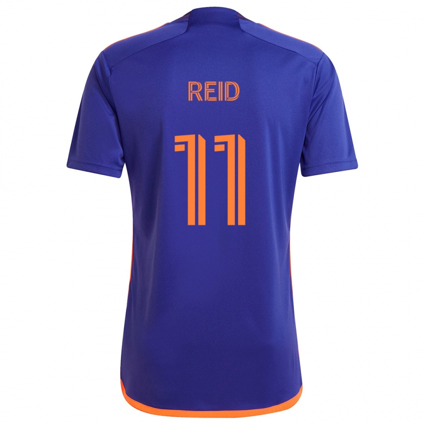 Børn Isaiah Reid #11 Lilla Orange Udebane Spillertrøjer 2024/25 Trøje T-Shirt