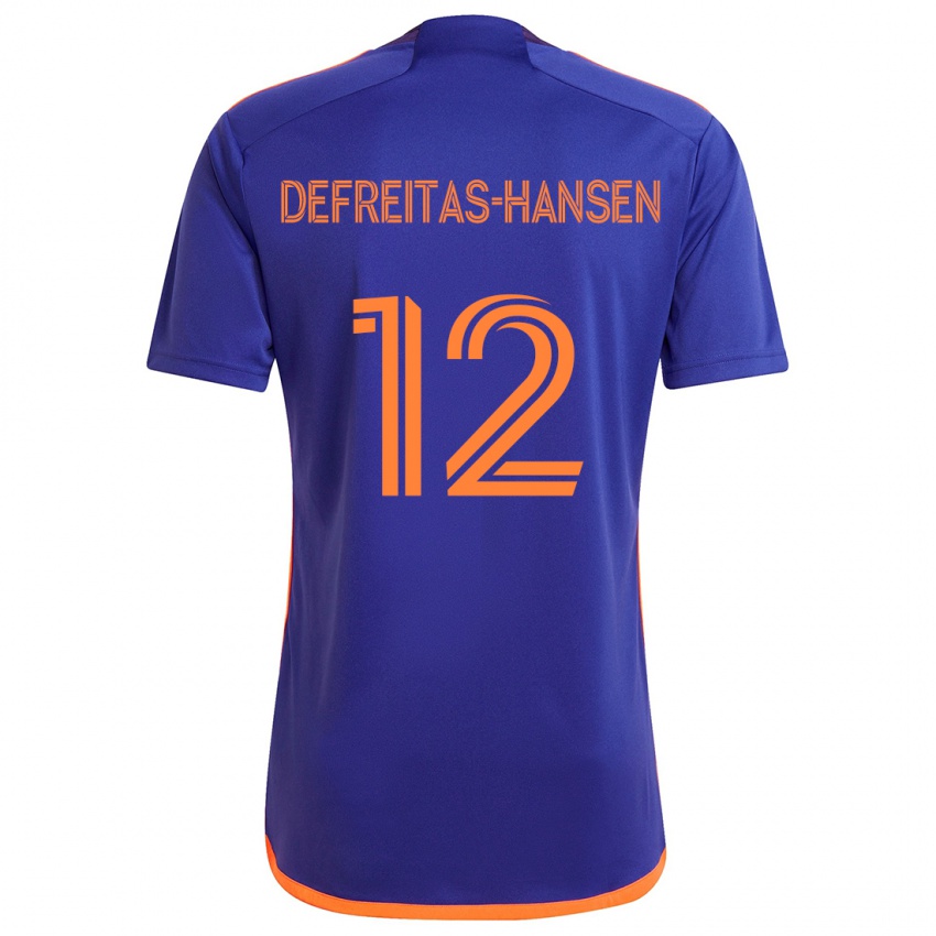 Børn Nicholas Defreitas-Hansen #12 Lilla Orange Udebane Spillertrøjer 2024/25 Trøje T-Shirt