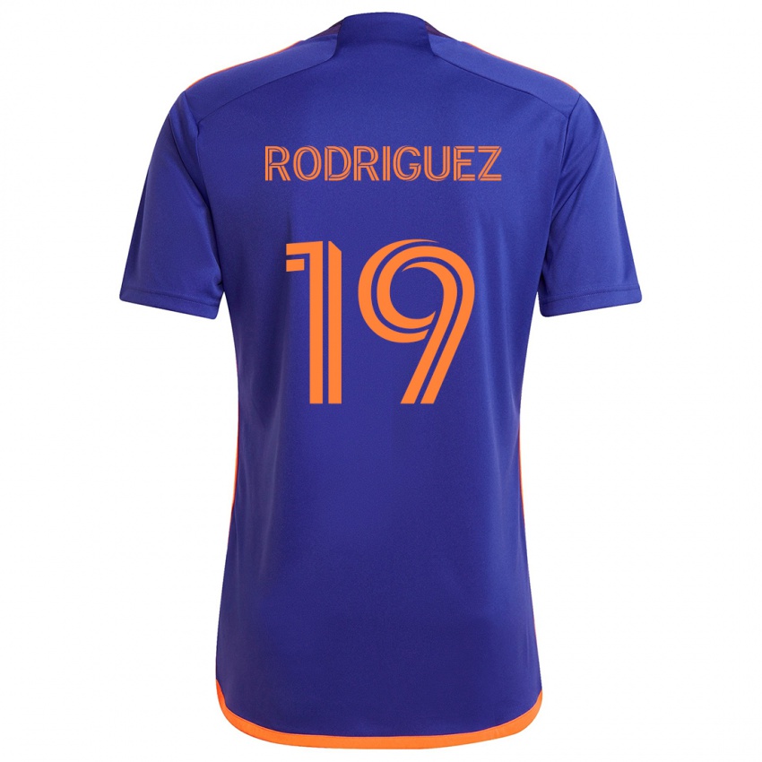 Børn Sebastian Rodriguez #19 Lilla Orange Udebane Spillertrøjer 2024/25 Trøje T-Shirt