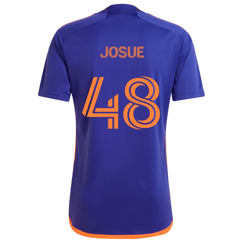 Børn Josué #48 Lilla Orange Udebane Spillertrøjer 2024/25 Trøje T-Shirt