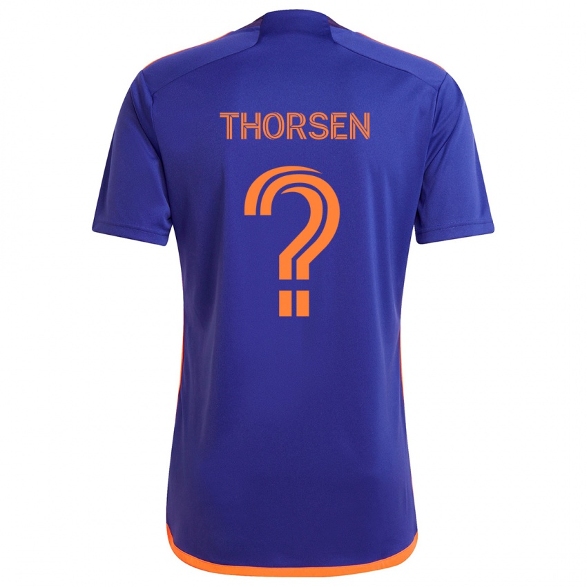 Børn Liam Thorsen #0 Lilla Orange Udebane Spillertrøjer 2024/25 Trøje T-Shirt