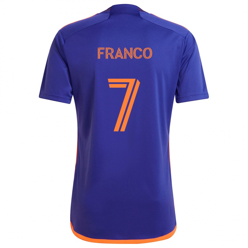 Børn Iván Franco #7 Lilla Orange Udebane Spillertrøjer 2024/25 Trøje T-Shirt