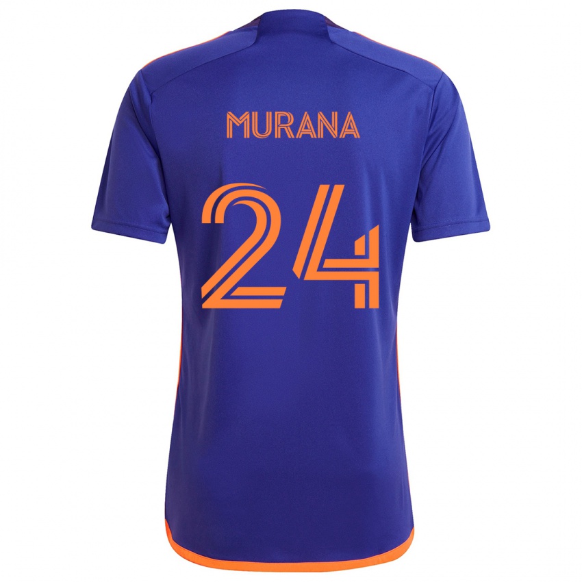 Børn Mujeeb Murana #24 Lilla Orange Udebane Spillertrøjer 2024/25 Trøje T-Shirt