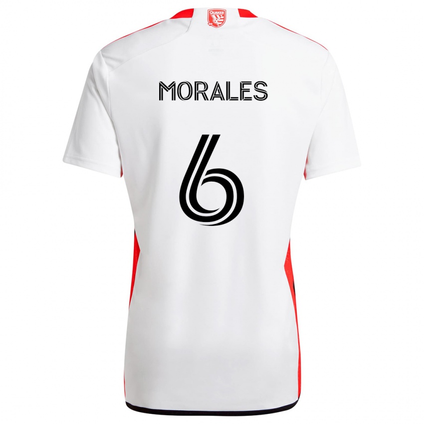 Børn Alfredo Morales #6 Hvid Rød Udebane Spillertrøjer 2024/25 Trøje T-Shirt