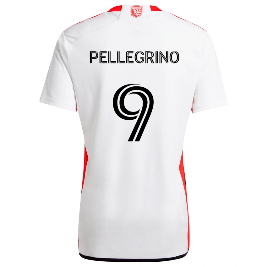 Børn Amahl Pellegrino #9 Hvid Rød Udebane Spillertrøjer 2024/25 Trøje T-Shirt