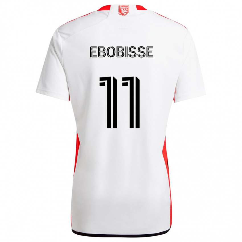 Børn Jeremy Ebobisse #11 Hvid Rød Udebane Spillertrøjer 2024/25 Trøje T-Shirt