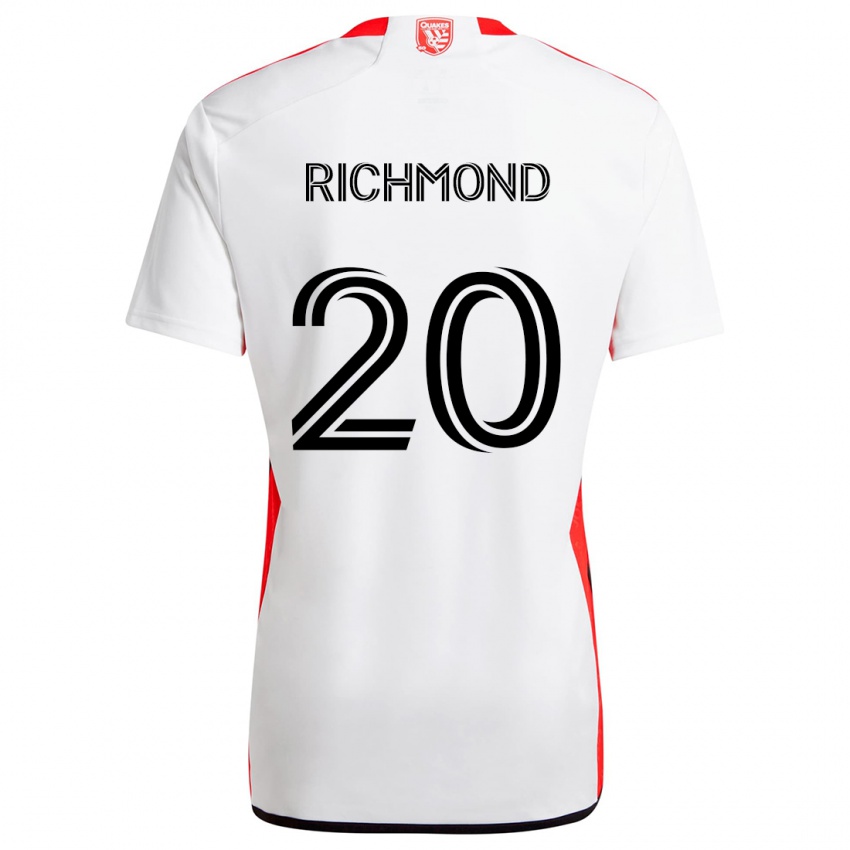 Børn Will Richmond #20 Hvid Rød Udebane Spillertrøjer 2024/25 Trøje T-Shirt