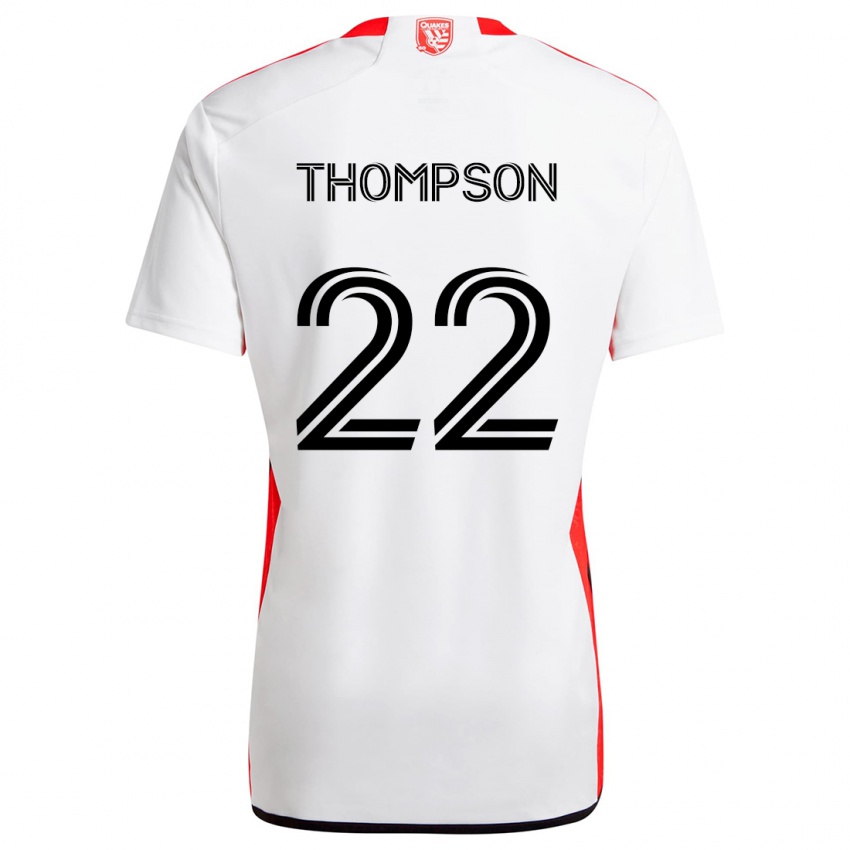 Børn Tommy Thompson #22 Hvid Rød Udebane Spillertrøjer 2024/25 Trøje T-Shirt