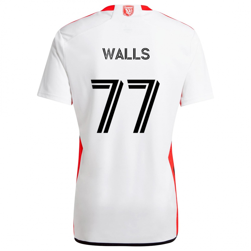 Børn Casey Walls #77 Hvid Rød Udebane Spillertrøjer 2024/25 Trøje T-Shirt