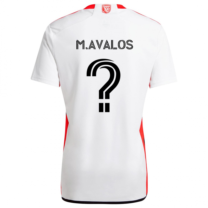 Børn Marcelo Avalos #0 Hvid Rød Udebane Spillertrøjer 2024/25 Trøje T-Shirt